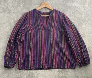 Marine Layer Jamie Banded Top Womens S Striped Boho 70s Hippie Aesthetic Groovy